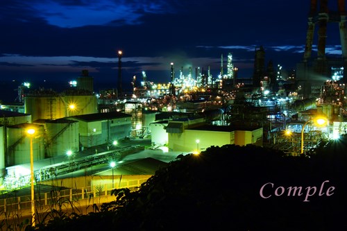 JX日鉱日石エネルギー室蘭製油所の夜景