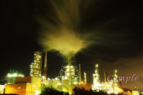 JX日鉱日石エネルギー室蘭製油所の工場夜景
