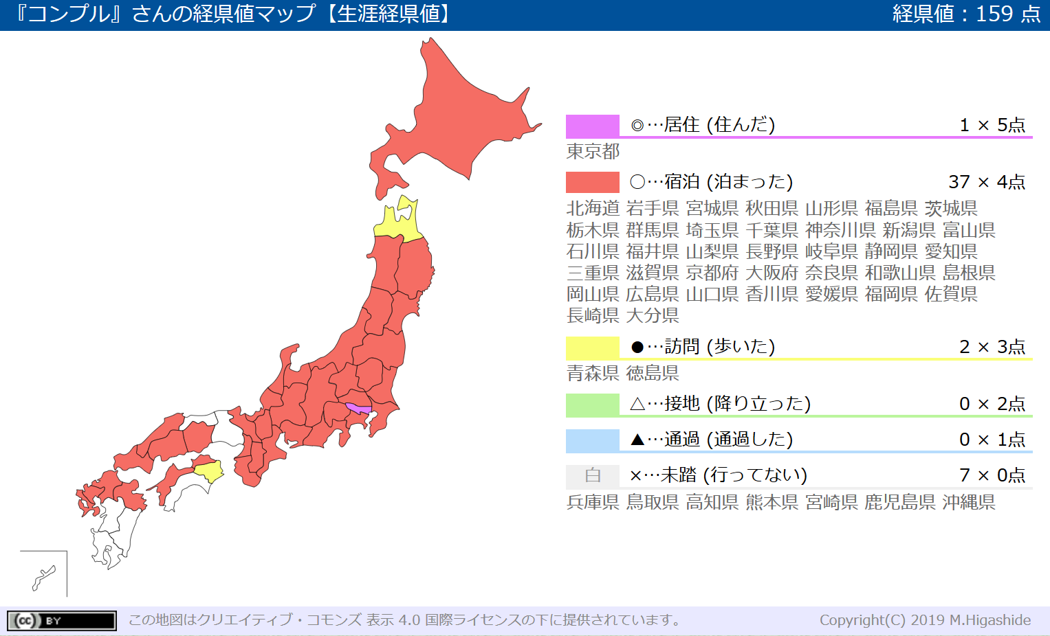 日本国内旅行した都道府県の色ぬりマップが自動で作れる 経県値 カメラぐ